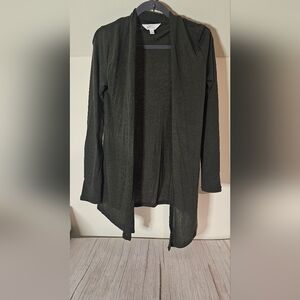 Market & Spruce Dark Green Open Front Cardigan Style Sweater